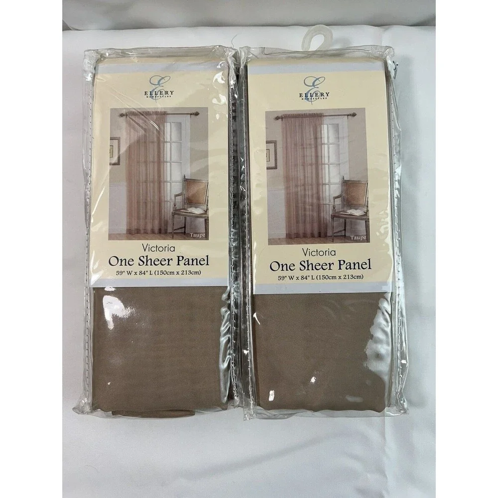 Ellery Home Styles Victoria Sheer One Panel Curtain Taupe‎ 84